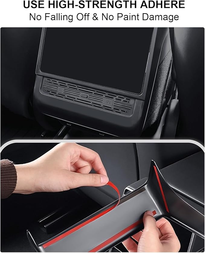 for Tesla Rear Ac Vent Cover &amp Air Freshener Model Y Juniper Model 3 Highland Accessories 2025 2026 Air Condition Vent Trim Cover with Adapter &amp Model Y Car Diffuser Set 4 Scents Aromatherapy
