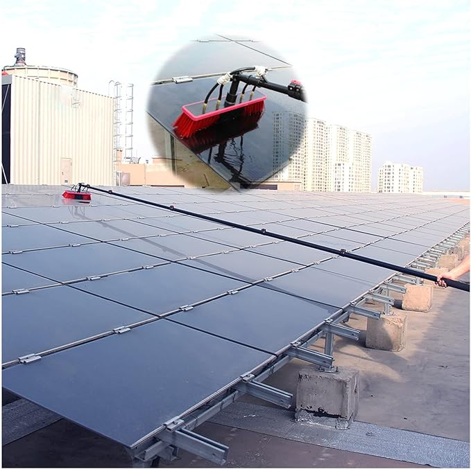 Window Cleaning Pole Window Cleaning Brush Equipment Water/Hose Fed Pole Photovoltaic and Solar Panels Cleaner Kit10.8M/36FT