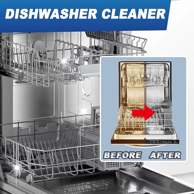 Dishwasher Cleaning Tablets With Lemon Scent - Remove Grease Odor &amp Limescale Suitable For All Dishwashers(3PCS)