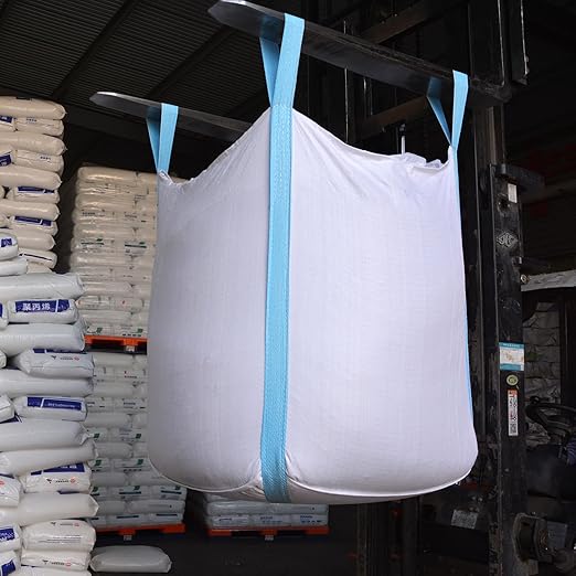 2 Pack FIBC Bulk Bag Flexible Bulk Bags1.5 Ton Bag 35L x 35W x 43H 3300lbs SWL Duffle Top Flat Bottom Heavy Duty Woven Polypropylene Waste Bag
