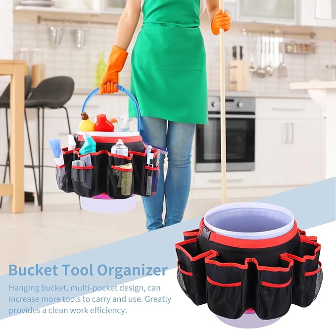 Bucket Cleaning Tool OrganizerWash Tool Caddy 5-Gallon Organizer5 Gallon Bucket Holder Cleaning Supplies for Housekeeping