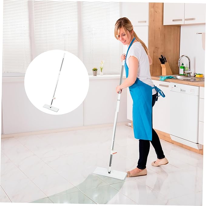 Portable Self Squeeze Mop with Microfiber Pads Household Wet Dry Mop for Efficient Floor Cleaning Rotating Head Self Wringing Design for Hard to Reach Areas