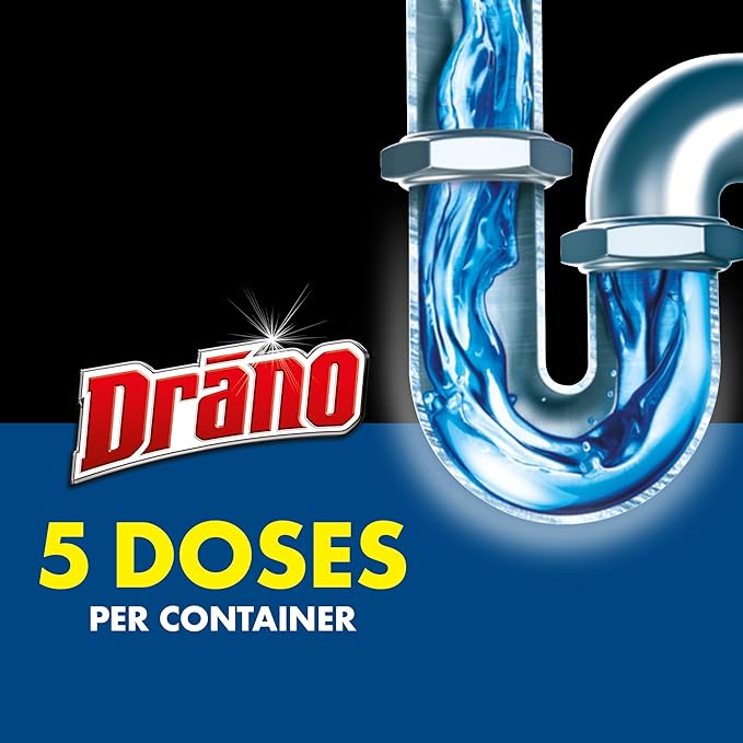 Drano Kitchen Granules Drain Clog Remover and Cleaner Unclogs Blockage from Grease or Cooking Oil 8.8 oz (Pack of 3)