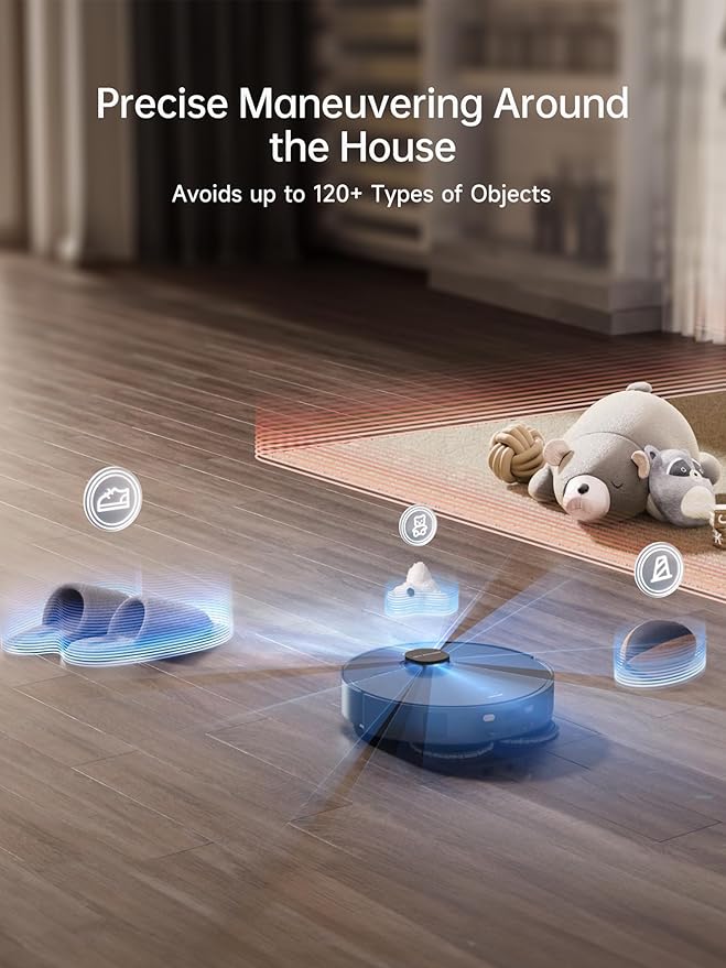 DREAME X40 Ultra Robotic Vacuum with Removable &amp Liftable Mop 12000Pa Suction Side Brush Extensive Cleaning 158°F Mop &amp Washboard Self Cleaning Auto-Empty Auto Refill liftable Brushes