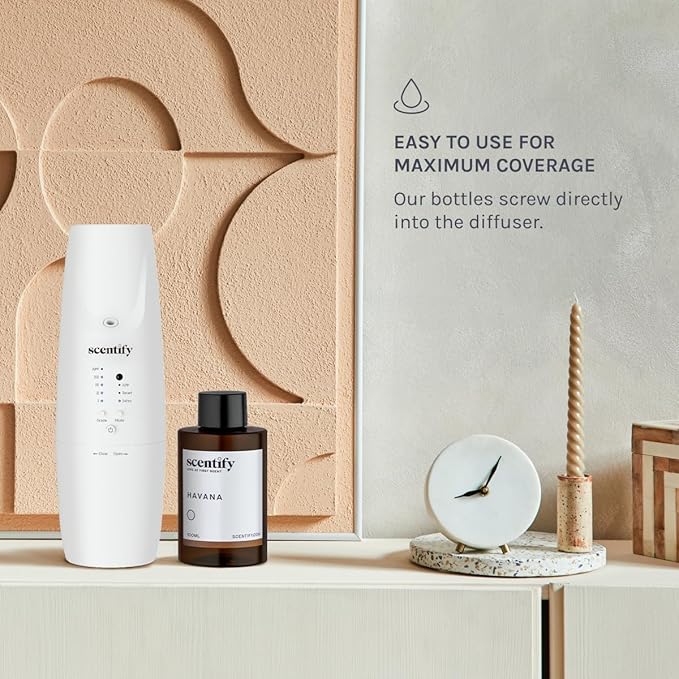Scentify Havana Aroma Oil Refill Scent for Oil Diffusers - Oak Moss Rum Paprika Mahogany Scents - Luxurious Relaxing Aromatherapy Diffuser Fragrance 100ml 3.38 oz