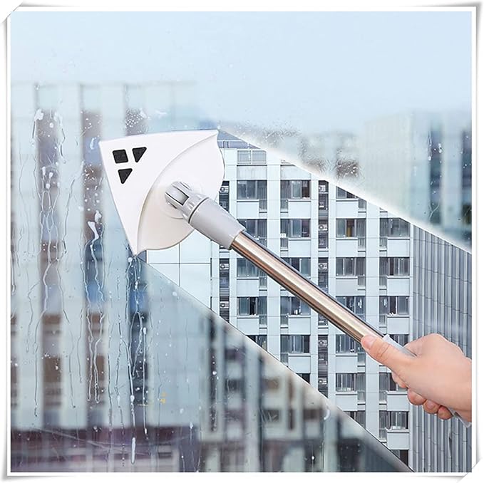 Bao Monad Glass Wiper Double-Sided Window Cleaning Cleaner Household high-Rise Building Cleaning Cleaning Tool Brush for households White (White)