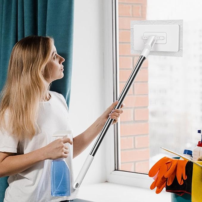 Disposables Dust Mop Automatic Cloth Changing Lazy Mop 100x16x8cm Detachable Press Face Towel Clamp Wipes Cleaning Mops 360° Rotating and 10 Reusable Cloth for Hardwood Bathroom Window