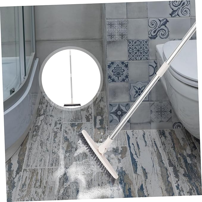 2pcs Floor Scrub Brush Rotatable Handle Cleaning Tool for Bathroom Tile Grout and Window Tracks Stiff Bristles for Crevice Cleaning Easy to Use Versatile Design