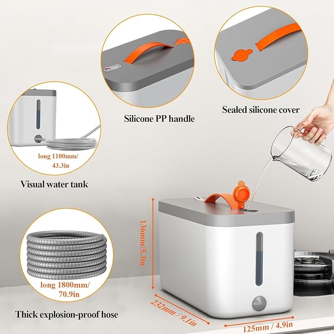 Handheld Steam Cleaner 1200ML Tank Steamer for Cleaning 15s Heat-Up Portable Steam Cleaner for Floor/Grout/Car/Kitchen &amp Bathroom White