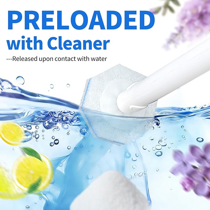 100 Count Toilet Wand Refills for Clorox 4X Cleaning Power Toilet Bowl Cleaner Refill Pads for Clorox Wand System Disposable Toilet Brush for Bathroom CleaningLight Scent