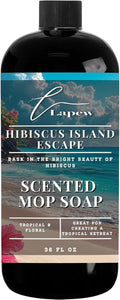 Lapew Hibiscus Island Scented Mop Soap - Luxury Floor Cleaner Concentrate for Mopping Tile Laminate Vinyl &amp Hardwood | Streak-Free Low-Foam | 36 oz