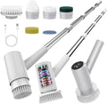 Electric Spin Scrubber - 4500mAh Cordless Cleaning Brush with 6 Brush Heads 47 Adjustable Handle Relieves Back Pain IPX7 Waterproof Power Scrubber for Bathroom Shower Floor Tile Bathtub