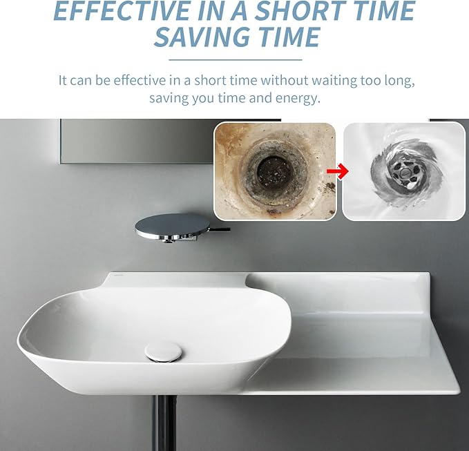 Pipe Dissolving Powder - Unclog Kitchen Bathroom &amp Toilet Drains Remove Grease Hair &amp Odors Fast Acting Drain Cleaner(1PCS)