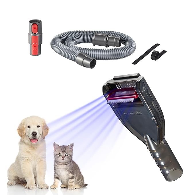 Brush Hair Deshedding Tool for Dogs&ampCats Professional Shedding Fur Remover Comb as Vacuum Cleaner Attachment Kit for Dyson V15 V12 V11 V10 V8 V7 V6