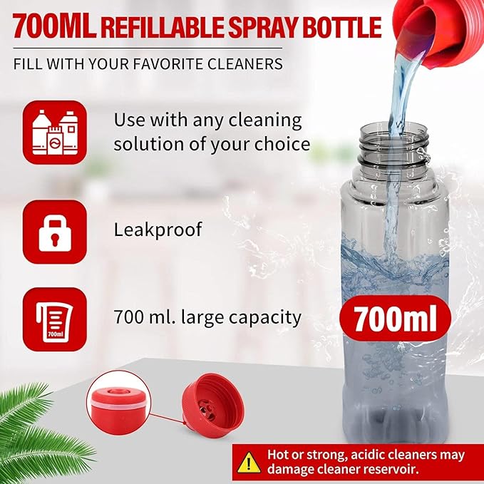 Spray Mops for Floor Cleaning Microfiber Spray Cleaning Mop Kit with 3 Reusable Washable Pads 700ML Refillable Bottle and Scrubber Flat Mop with 360 Degree Swivel Head for Hardwood Laminate