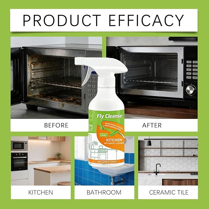 Spray 2026 New Electrolyzed Ion Kitchen Cleaner Spray Natural Enzyme Formula Liquid Cleaner for Kitchen Oven Stove Microwave 300ml (2pcs)