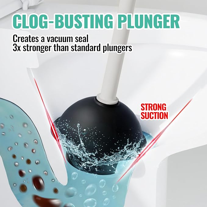 2PACK 4 in 1 Toilet Brush and Plunger Set with Crevice Cleaning Brush Toilet Plunger and Brush Set with Extra Long Handle Plungers for Bathroom Accessories Toilet Plunger with Holder Light Gray