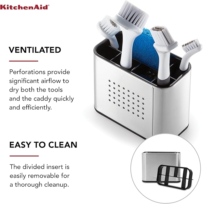 KitchenAid Stainless Steel Sink Brush Caddy