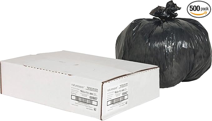 00987 Trash Can LinersRcycld7-10 Gal.65mil24-Inch x23-Inch500/BXBK