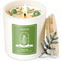 AOOVOO Fir Scented Candles for Women - Aromatherapy Candle with Crystals Inside 10oz Soy Candles for Home Scented Birthday Gifts Valentines Day Candle for Women Mom