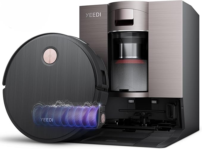 Yeedi S20 Infinity Robot Vacuum&ampMop with 19500Pa Blast Suction PowerBoost Charging OZMO Roller 2.0 Self-Washing Bagless OmniCyclone Station with Hot Mop Washing&ampHeat Drying AIVI 3D Naviga