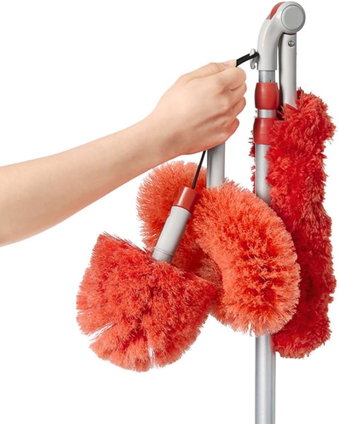 OXO Good Grips 3-in-1 Extendable Microfiber Long Reach Duster with Interchangeable Heads 8 ft