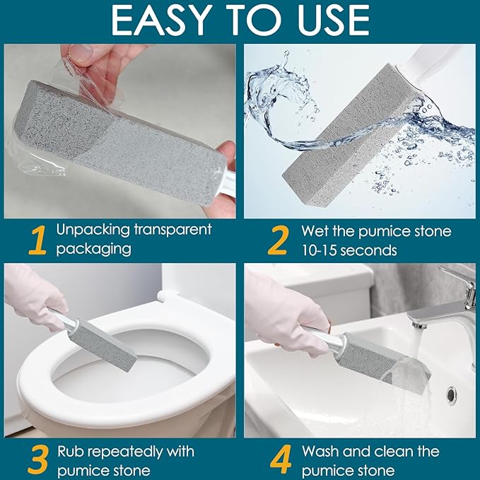 20 Pack Pumice Stone Toilet Bowl Cleaner Pumice Stone with Handle for Toilet Cleaning Remove Limescale Rust Cleaning Supplies for Toilet Pool Bathroom Sink