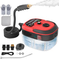 Handheld Pressurized Steam Cleaner2500W Handheld High Temp Portable Cleaning Machine Cleaning for Couch Auto Floor and More (Red)