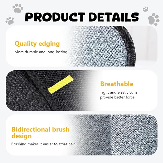 Electrostatic Gloves Pet Hair Removal 2025 New Pet Hair Remover Glove Washable Reusable Dogs Cats Hair Gloves 2pc (#01)