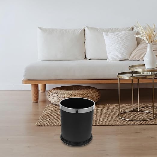 Retardant Waste Basket Large Opening Trash Can for Bathroom Kitchen Home and Hotel Rooms Thickened Material Garbage Bin for Office and Guest Organization