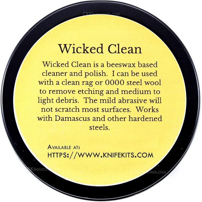 Wicked Clean - (8.0 oz.) - Cutting Edge Knife Cleaner - for Stainless Steel Carbon Steel and Damascus Steel - 100% Organic &amp Food Safe - (USA Made) – Cleans &amp Protects