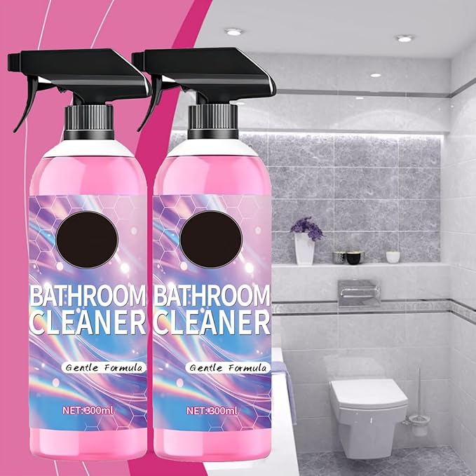 Bathroom Cleaner Powerful Pink Bathroom Cleaner Spray Bathrooms Descaler Foam Cleaners for Sink Tub Floor Tile Gentle Formula (2Pcs)