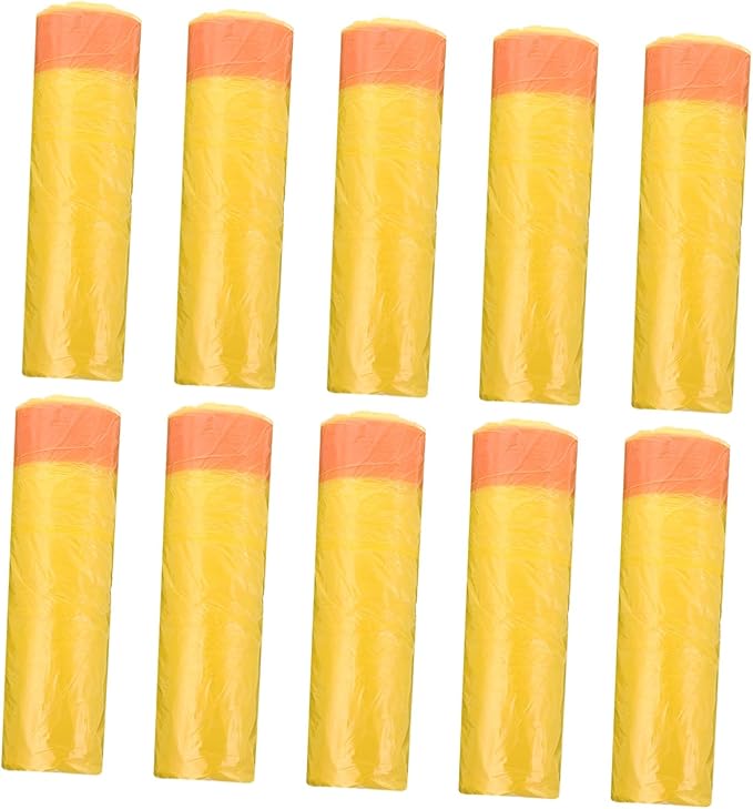 10 Packs Disposable Drawstring Trash Bags with Handles Large Capacity Plastic Rubbish Bags for Household Waste Sturdy Garbage Liners
