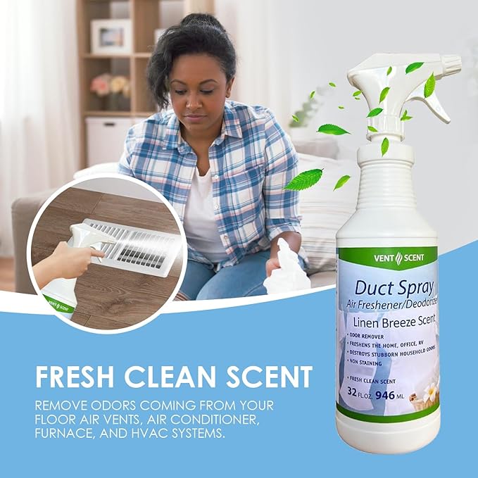 Northwest Enterprises Air Duct Cleaner Spray Essential Oils Professional HVAC Air Freshener Air Duct Deodorizer and Odor Remover Spray (Linen Breeze)