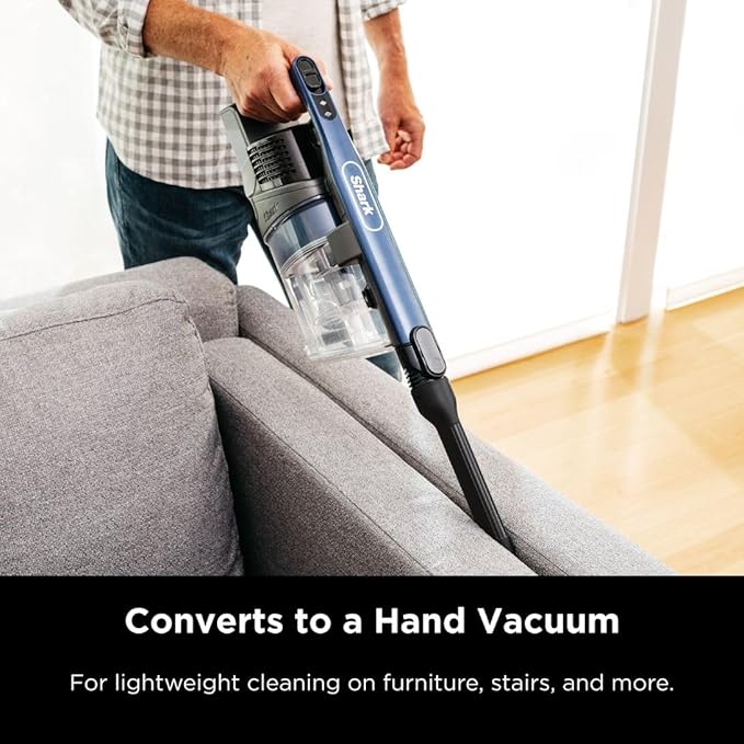 Shark IZ363HT Anti-Allergen Pet Power Cordless Stick Vacuum with PowerFins Technology and Removable Handheld Blue (Renewed)