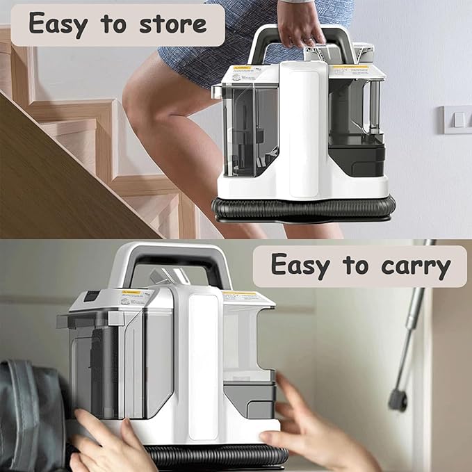 Carpet Cleaning Machine Upholstery Cleaning Machine Handheld Spot Cleaner Deep Cleaning for Pet Stains Sofas Carpets Car Seats Corded Dual Removable Water Tanks