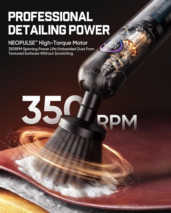 Fanttik Flip G10 Nano AutoCare Cordless Electric Scrubber Dual-Speed with 8 Brush Heads Adjustable Angle &amp Smart Display IPX7 Waterproof for Deep Car Cleaning