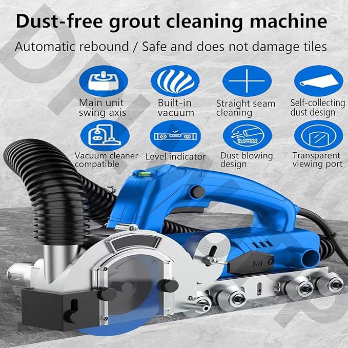 Electric Tile Gaps Crevice Cleaning Machine to Remove Old Grout and Cement Tile Joint Cleaner Tile Joint Cleaning Machine Automatic Rebound for Tile Maintenance seamopening-2.0mm