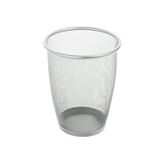 Safco Products Onyx Mesh Round Wastebasket 5 Gallon Black 9717SL