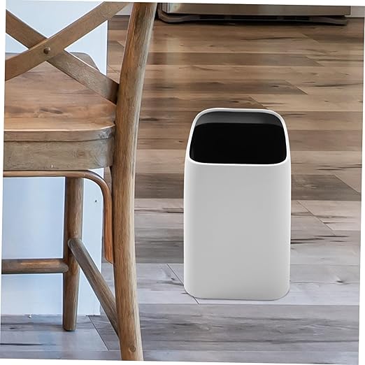 Zerodeko Double Layer Trash Can Nordic Style Sleek Garbage Bin for Kitchen Bedroom and Home Capacity Waste Basket Made from Material