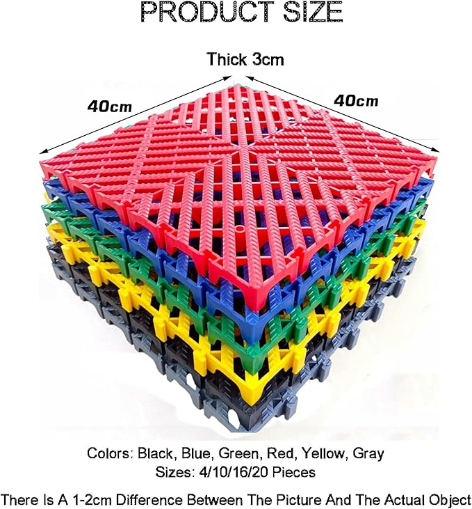 Trench Drainage GrateDrain Covers OutdoorInterlocking Floor TilesModular Multicolor Pack Of 4-20 pieces(Black16 pieces)