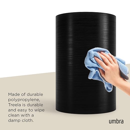 Umbra Metalla Trash Can Waste Basket Plastic 4.5 Gallon (17L) Bin Black