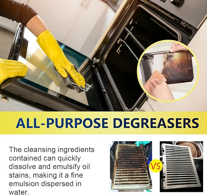 Multi-Purpose Degreaser Soaking Powder - Heavy-Duty Kitchen Cleaner For Sinks Cookware Grease &amp Stains(3PCS)