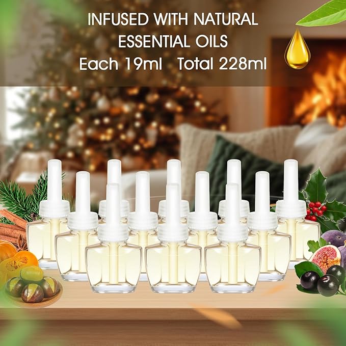 Plug In Refills Air Freshener Dreamy Marshmallow Sicilian Lemon Golden Apple Vanilla Cake for Home 7.92 Fl Oz 12 Count Compatible with Air Wick &amp Glade Not Include Glade Plus