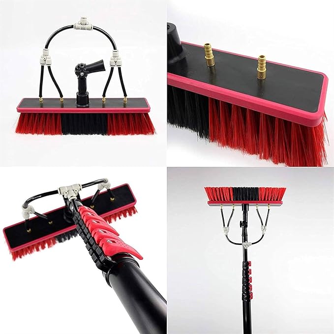Window Cleaning Pole Water Fed Telescopic Brush Extendable Cleaner Conservatory Room Cleaning Photovoltaic and Solar Panels Brush Head (Color : 8m/26.24ft Size : 30Cm Brush Head)