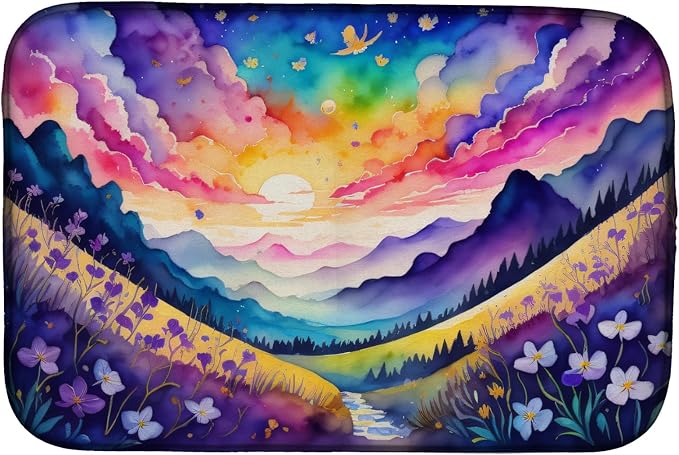 Caroline's Treasures DAC1463DDM Violets in Color Dish Drying Mat Absorbent Dish Drying Mat Pad for Kitchen Counter Dish Drainer Mat for Countertop 14 x 21 Multicolor