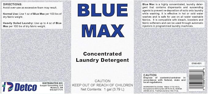 Industrial-Strength Laundry Detergent Concentrate -1/2 oz per load- stain &amp spot remover (5g Bucket)