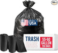 Extra Large 55-60 Gallon Trash Bags | 22 Micron Thickness - 150 Count Heavy Duty Black Garbage Bags for Office Lawn Events and More | Durable Leakproof Star Seal | Made in USA