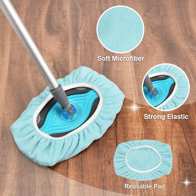 Layers Sweeper Mop Starter Kit Small Sweeping Flat Mop with 2 Reusable Microfiber Pads30pcs Disposable Dry Cloths Dust Mop for Hardwood Floor Cleaning