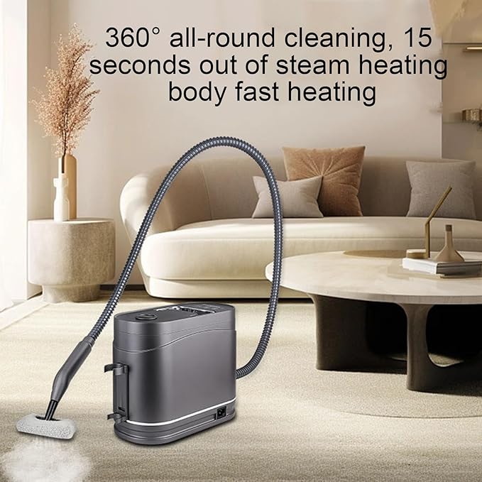 Handheld Steam Cleaner 1.2L Large Capacity Complimentary 5 Brush Heads Suitable for Home Upholstery Grout Tile Etc